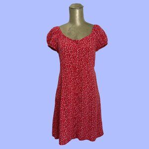 H&M Red Floral Mini Dress XS
